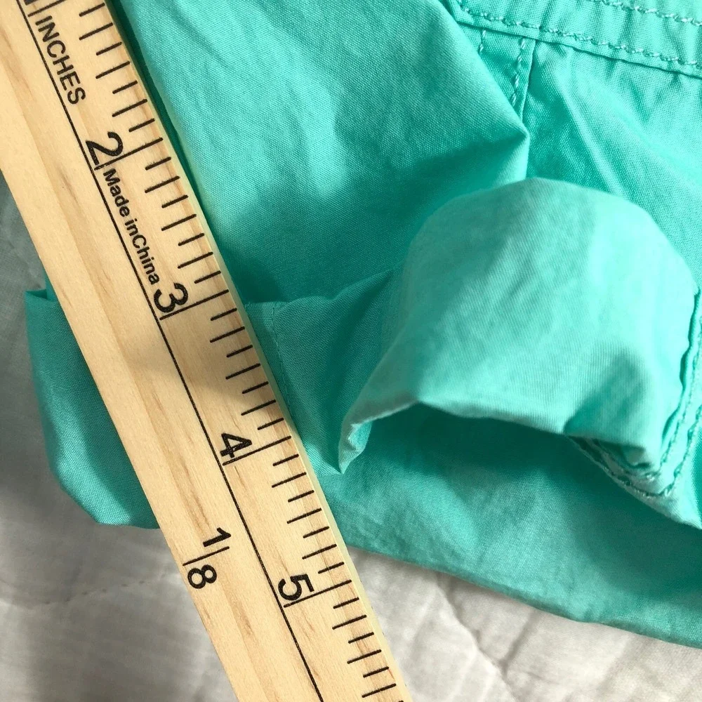 SO Shorts Girls 12 Aqua Blue Utility‎ Bermuda Cuffed Adjustable Waist Mid Rise
